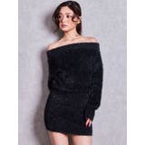 オフショルデザインラメシャギーニットワンピース | GYDA | 詳細画像3 