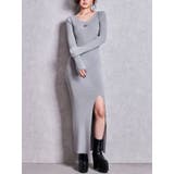 SymmetryGYDAプレートlong sleeveニットロングワンピース | GYDA | 詳細画像1 
