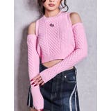 ピンク | GGオープンショルダーケーブルニットトップス | GYDA