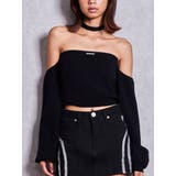 ブラック | GYDAオフショルチョーカーケーブルニットトップス | GYDA