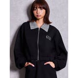 ブラック | checkドッキングショートZIP UPトップス | GYDA