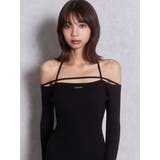 GYDAプレートストラップデザインリブニットロングワンピース | GYDA | 詳細画像3 