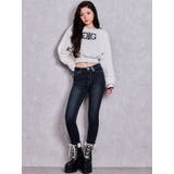 ジャストウエストGYDAフェイクレザーpatchスキニーデニムパンツ | GYDA | 詳細画像12
