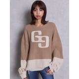 GG embroidery bicolorニットトップス | GYDA | 詳細画像10