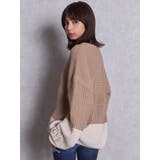 GG embroidery bicolorニットトップス | GYDA | 詳細画像12