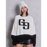 GG embroidery bicolorニットトップス | GYDA | 詳細画像5