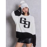 GG embroidery bicolorニットトップス | GYDA | 詳細画像6