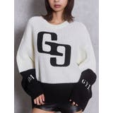 オフホワイト | GG embroidery bicolorニットトップス | GYDA