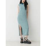 ブルー | バックオープンサマーニットワンピース | jouetie