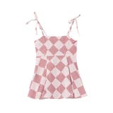ピンク | ギンガムパターンキャミチュニック【セットアップ対応】 | jouetie