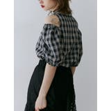 ブラック | カットアウトバルーンスリーブシャツ | jouetie