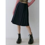 ネイビー | ニーレングスラッププリーツスカート | jouetie