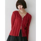 VネックダブルZIPカーデ | jouetie | 詳細画像3