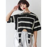 ブラック | ガーターTシャツ | jouetie