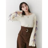 アイボリー | ラメリボンニットトップス | jouetie