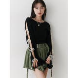 ブラック | ラメリボンニットトップス | jouetie