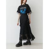 チュールレイヤードロックTシャツ | jouetie | 詳細画像6