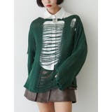 グリーン | オーバークラッシュローゲージニット | jouetie