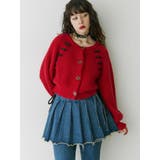 レッド | バイカラーステッチニットカーディガン【セットアップ対応】 | jouetie