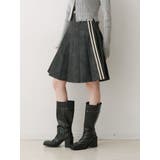 フェイクレザーラインプリーツスカート【セットアップ対応】 | jouetie | 詳細画像1 