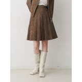 ブラウン | フェイクレザーラインプリーツスカート【セットアップ対応】 | jouetie