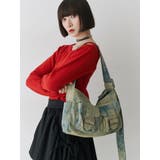 ブルー | デニムフラップメッセンジャーBAG | jouetie