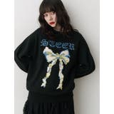 ブラック | リボンジャガードルーズニット | jouetie