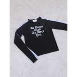 ブラック | シャイニーロゴレースライントップス | jouetie