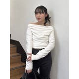 オフホワイト | ドレープオフショルトップス | jouetie