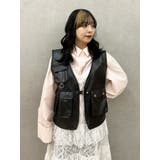 ブラック | フェイクレザーフィッシングベスト | jouetie