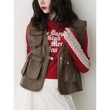 ブラウン | フェイクレザーフィッシングベスト | jouetie