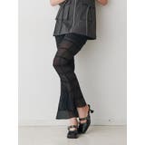 ブラック | シアーギャザーフレアパンツ | jouetie