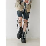 ブルー | ストレッチデニムバイカーパンツ | jouetie