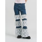 ブルー | レースフリルフレアデニム | jouetie