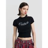 ブラック | ロゴジャガードコンパクトニット | jouetie