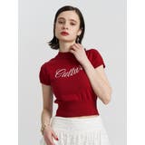 レッド | ロゴジャガードコンパクトニット | jouetie