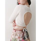 オフホワイト | バックオープンロゴトップス | jouetie