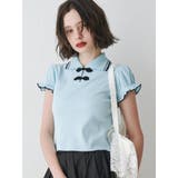 パフスリーブチャイナポロトップス | jouetie | 詳細画像3