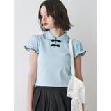 パフスリーブチャイナポロトップス | jouetie | 詳細画像4
