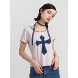 クロスレースドッキングTシャツ | jouetie | 詳細画像11