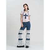 クロスレースドッキングTシャツ | jouetie | 詳細画像13