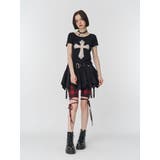 クロスレースドッキングTシャツ | jouetie | 詳細画像18