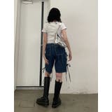 クロスレースドッキングTシャツ | jouetie | 詳細画像20