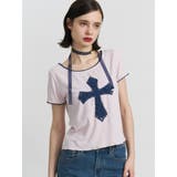 クロスレースドッキングTシャツ | jouetie | 詳細画像9
