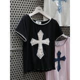 ブラック | クロスレースドッキングTシャツ | jouetie