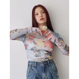 フラワーパターンシアートップス | jouetie | 詳細画像2 