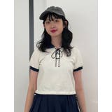 オフホワイト | レースアップポロトップス | jouetie