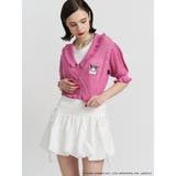 ピンク | 【メロクロコラボ】KUROMIフリルニットカーデ | jouetie