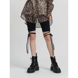 ブラック | レースアップバイカーパンツ | jouetie