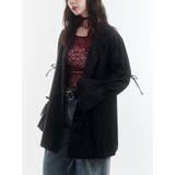 ブラック | リボンスリーブジャケットミニワンピース | jouetie